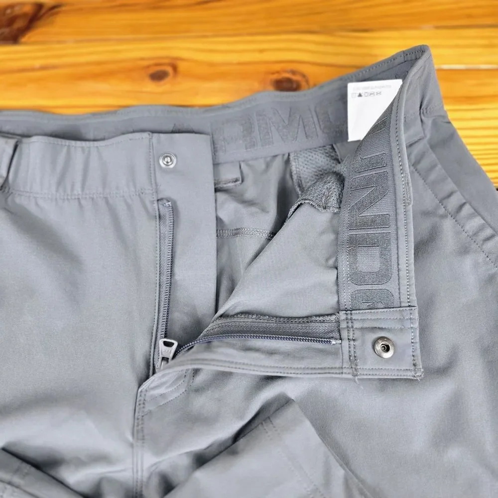 Under Armour Storm Cargo Pants Men 40x31 Gray Zip Pocket Hiking Active